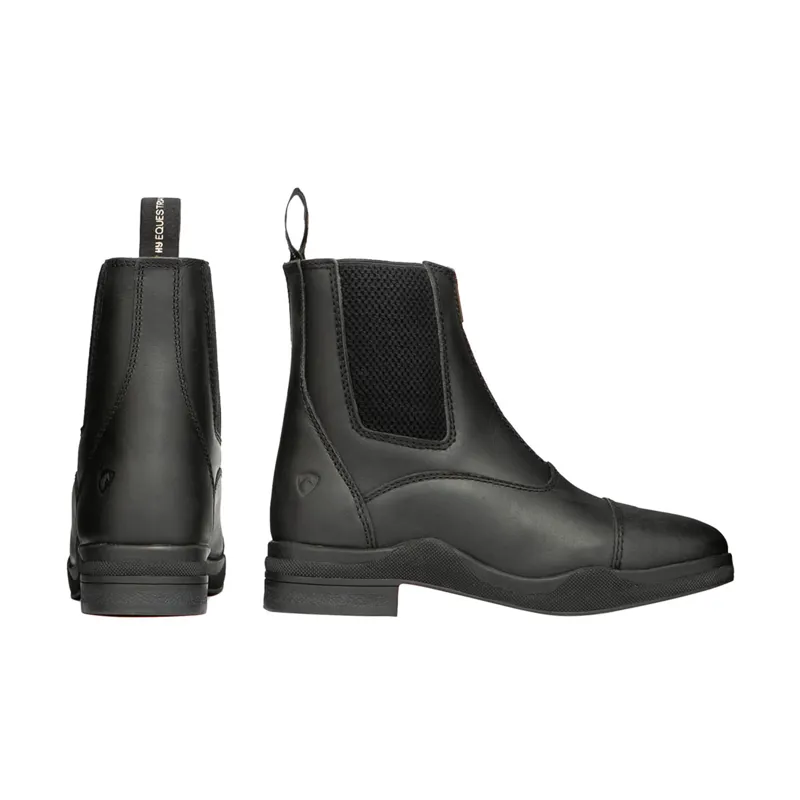 Hy Fleece Lined Wax Leather Zip Jodhpur Boots - Black